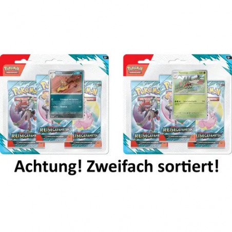 Pokémon-Sammelkartenspiel: Drei-Boosterpack-Blister Karmesin & Purpur - Reisegefährten