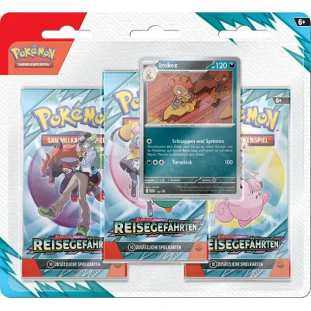 Pokémon-Sammelkartenspiel: Drei-Boosterpack-Blister Karmesin & Purpur - Reisegefährten