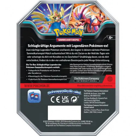 Pokémon-Sammelkartenspiel: Tin-Box Schlagkräftige Legenden: Zacian-ex