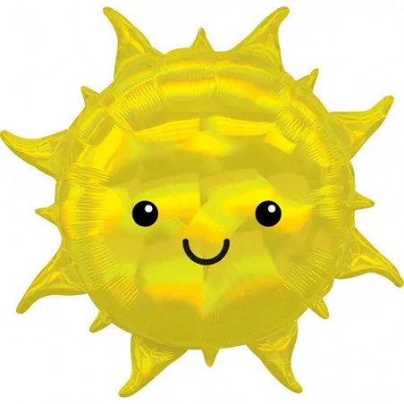 Holographic SuperShape Iridescent Sun Folienballon P40 verpackt 68cm x 68cm