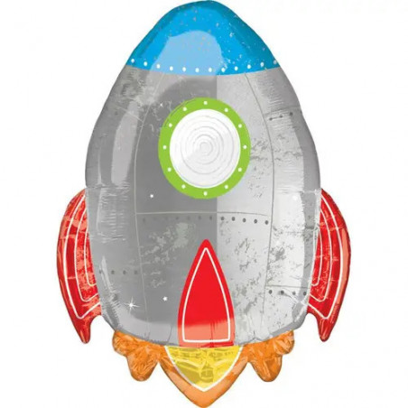 SuperShape XL Blast off Birthday Folienballon P35 verpackt 21 53cm w x 29 73cm h