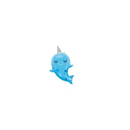 SuperShape Narwhal Baby Folienballon P35 verpackt 66 cm x 76 cm