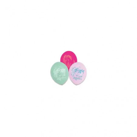 6 Pretty Pony Latexballons 1-seitiger Druck 22,8 cm