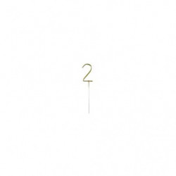 Wunderkerze Zahl 2 gold