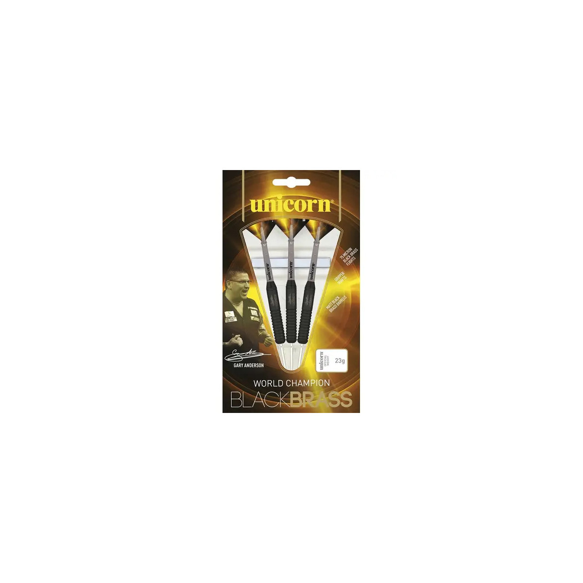 Unicorn Black Brass Gary Anderson Steel Darts