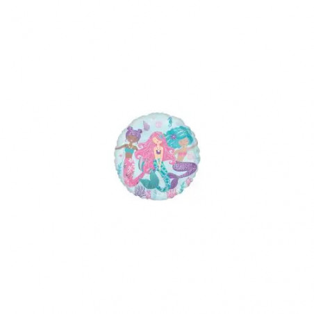 Standard Shimmering Mermaid Folienballon rund S40 verpackt 4