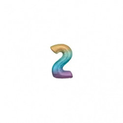 Grosse Zahl 2 Regenbogen Pastel Folienballon N34 verpackt 86 cm