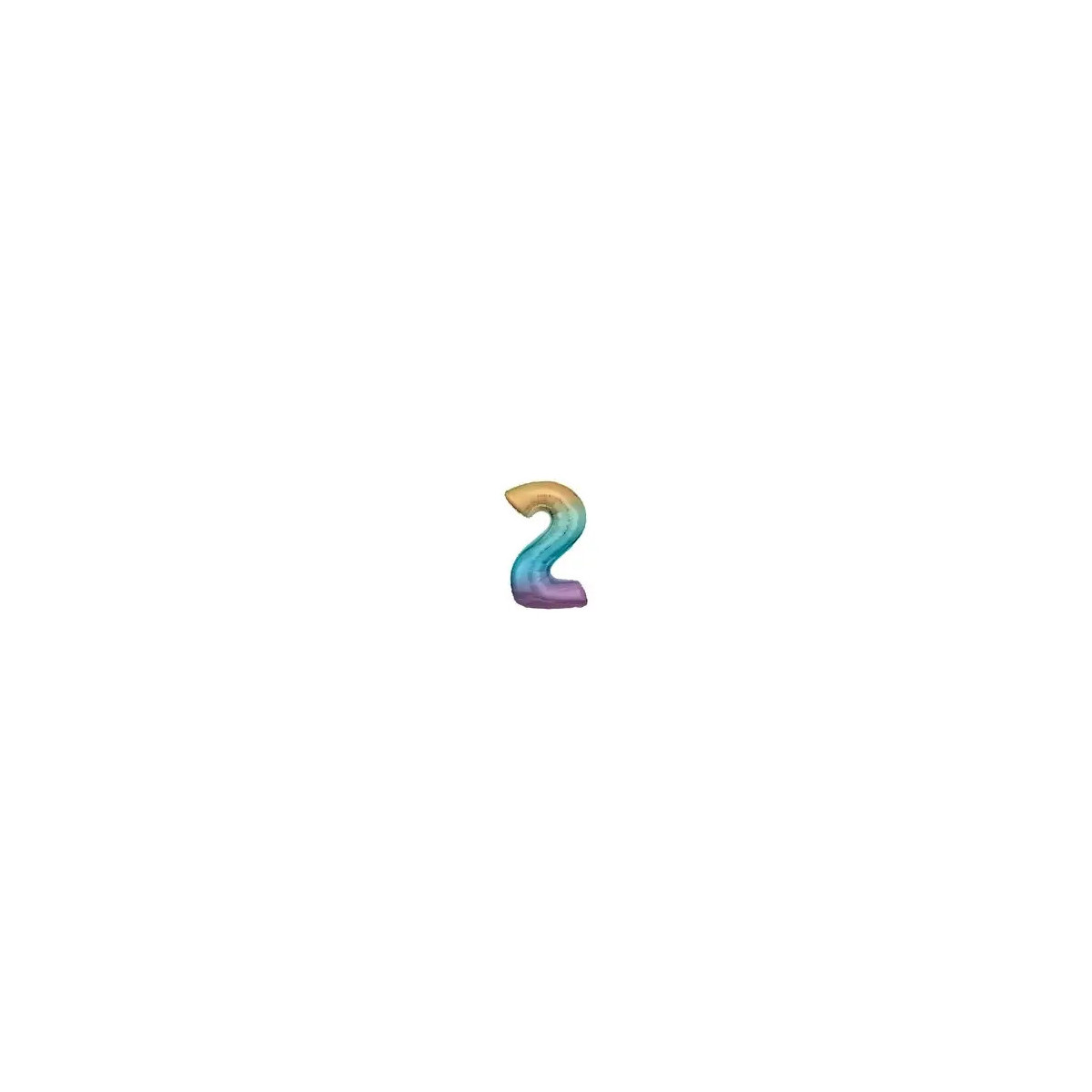 Grosse Zahl 2 Regenbogen Pastel Folienballon N34 verpackt 86 cm
