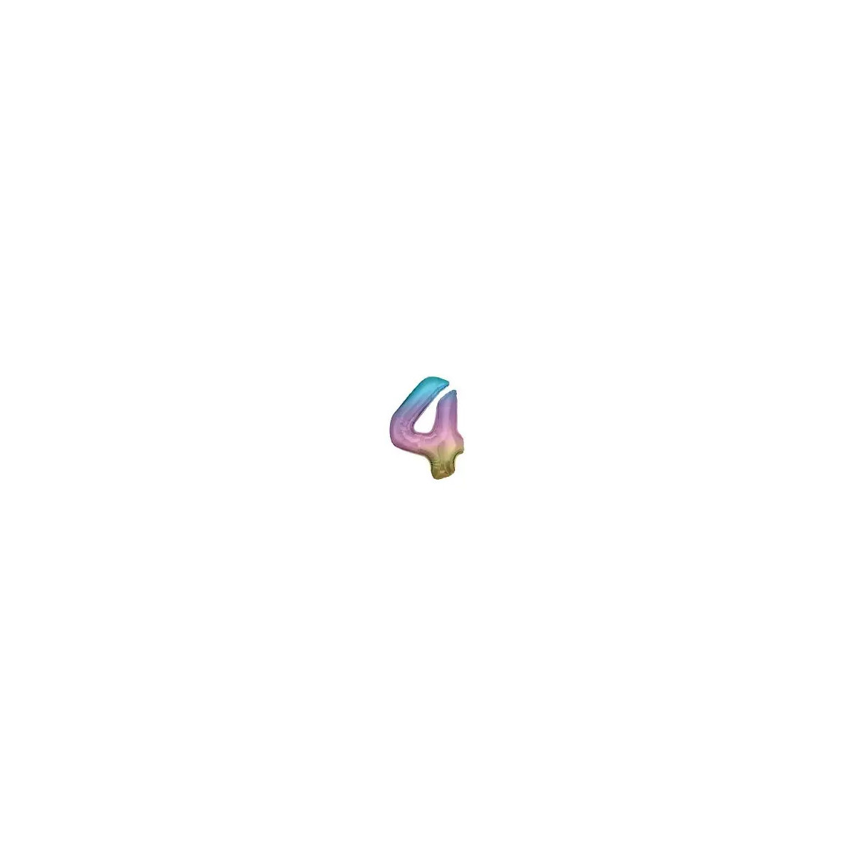 Grosse Zahl 4 Regenbogen Pastel Folienballon N34 verpackt 86 cm