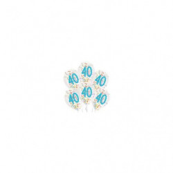 6 Latexballons Droplets 40 Confetti Birthday 1C Konfetti-Füllung Papier 27.5 cm   11