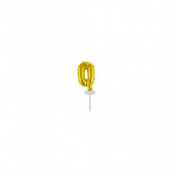 Micro Size Zahl 0 Gold Folienballon N6 verpackt