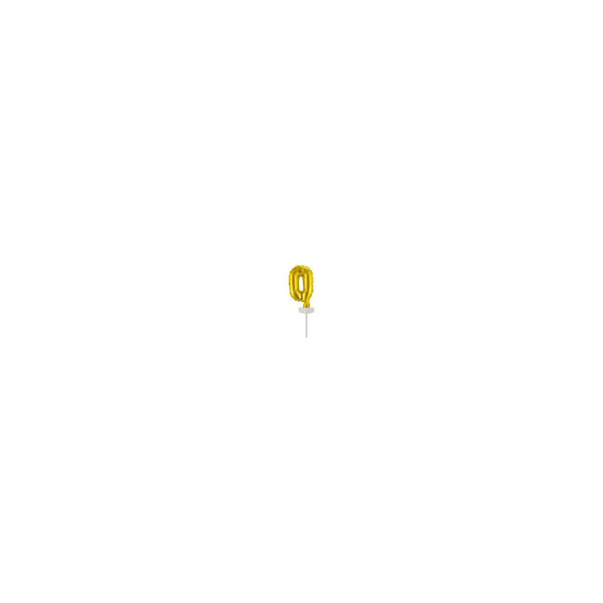 Micro Size Zahl 0 Gold Folienballon N6 verpackt