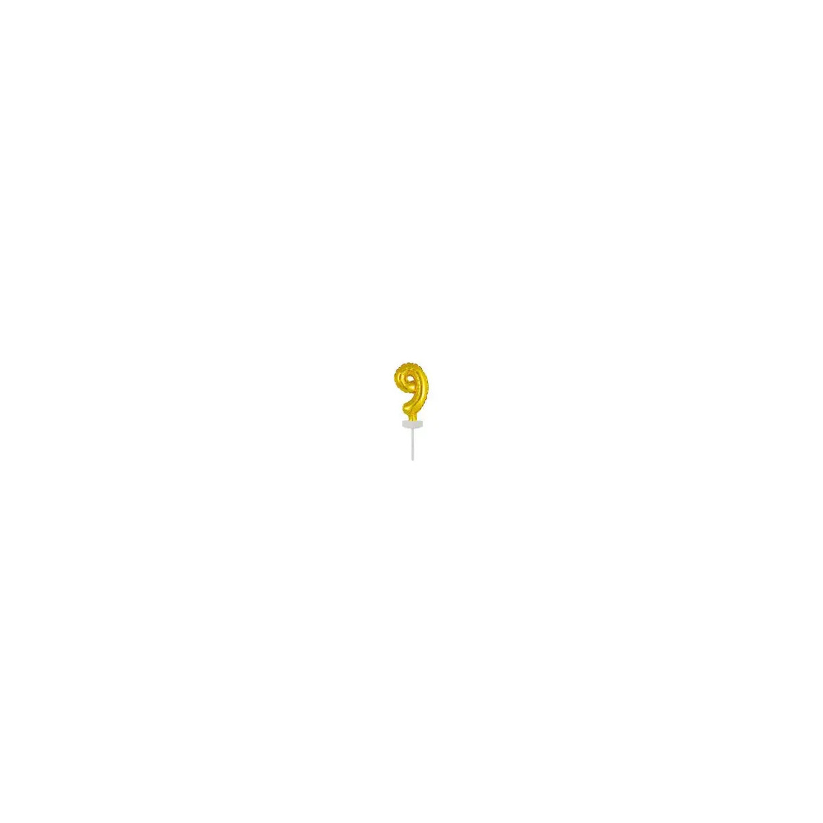 Micro Size Zahl 9 Gold Folienballon N6 verpackt
