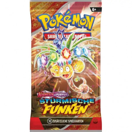 Pokémon-Sammelkartenspiel: Boosterpack Karmesin   Purpur - Stürmische Funken