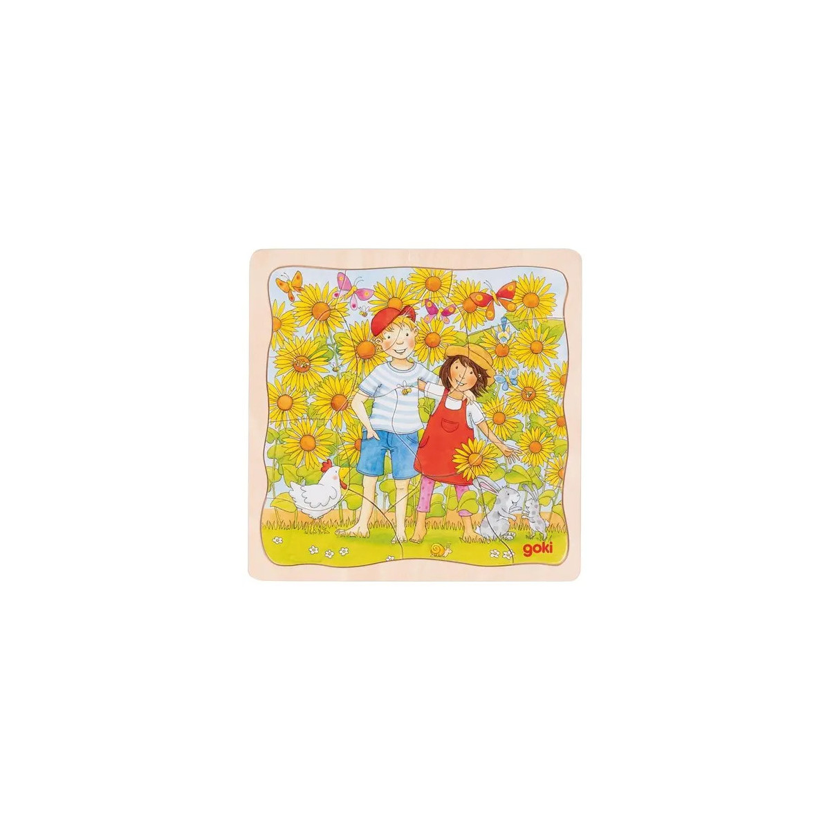 Schichtenpuzzle Sonnenblumenfeld