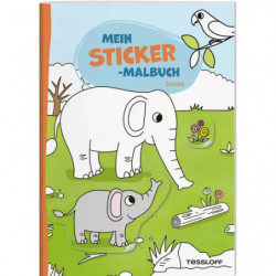 Mein Sticker-Malbuch. Zootier