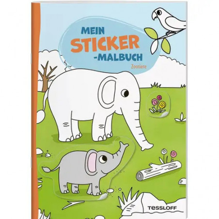 Mein Sticker-Malbuch. Zootier