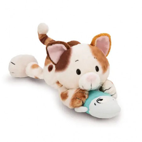 NICI - Kuscheltier Glückskatze & Fisch 30cm liegend GREEN