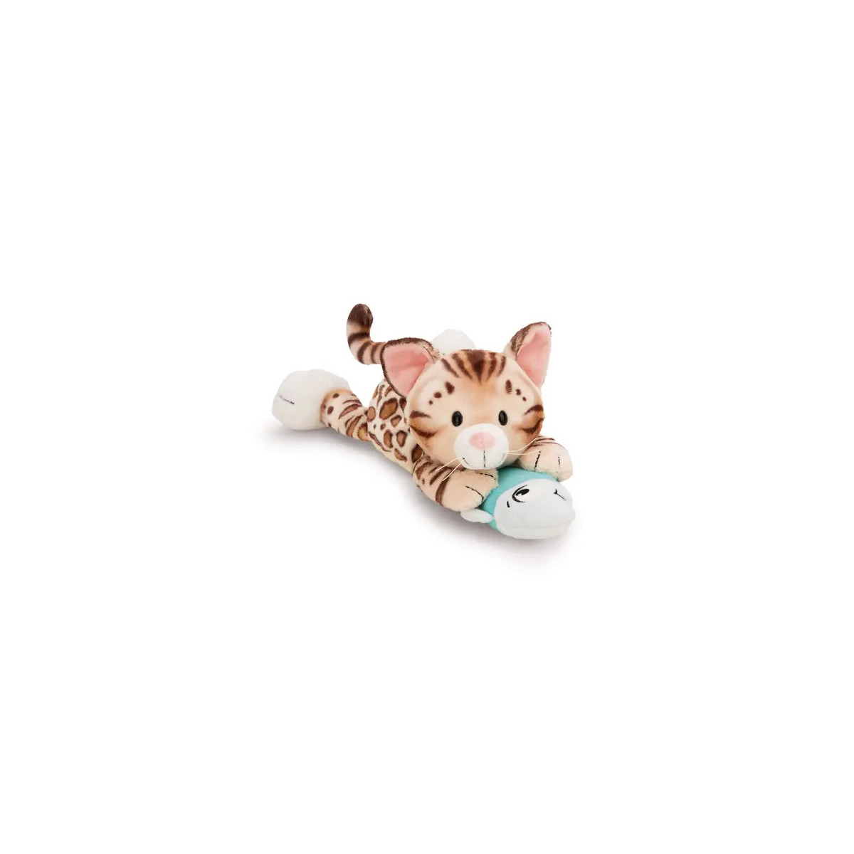 NICI - Kuscheltier Katze Bengal & Fisch 30cm liegend GREEN