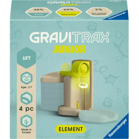 Ravensburger GraviTrax Junior Element Lift 24588 - Erweiterbare Kugelbahn für Kinder, Murmelbahn aus umweltfreundliche