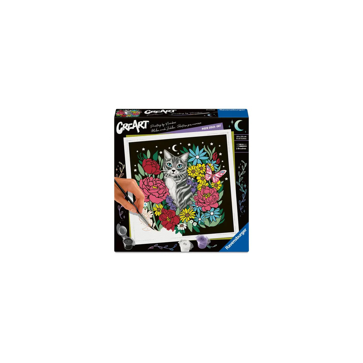 Ravensburger CreArt - Malen nach Zahlen 25855 - Pixie Cold – Katze  - ab 12 Jahren