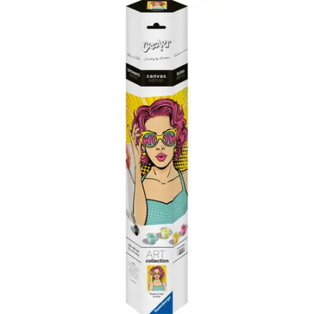 Ravensburger CreArt - Malen nach Zahlen 25857 - PopArt Collection: Lady in Pink  - ab 14 Jahren - Malen auf Leinwand