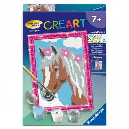 Ravensburger CreArt 25880 - Hübsche Stute  - Malen nach Zahlen Pferd für Kinder ab 7 Jahre