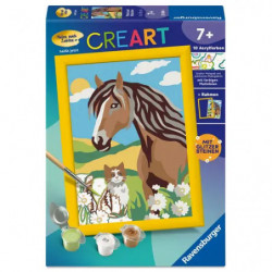 Ravensburger CreArt - Malen nach Zahlen 25886 - Pferd und Kätzchen - ab 7 Jahren