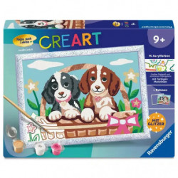 Ravensburger CreArt - Malen nach Zahlen 25890 - Hunde im Körbchen - ab 9 Jahren