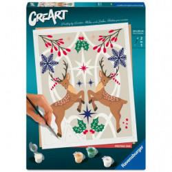 Ravensburger CreArt - Malen nach Zahlen 25895 - Weihnachtlicher Hirsch - ab 12 Jahren