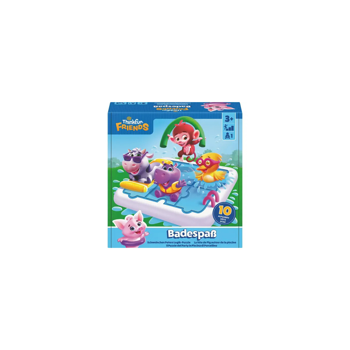 ThinkFun -76654 - Badespaß - Das platschnasse Knobelspiel mit Schweinchen Peter und seinen Thinkfun Freunden! Logikspi