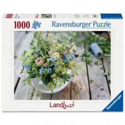 Ravensburger Puzzle 12001632 - Sommerlicher Wiesenstrauß mit Himmelblauem Südstern - 1000 Teile Landlust Puzzle für Ki