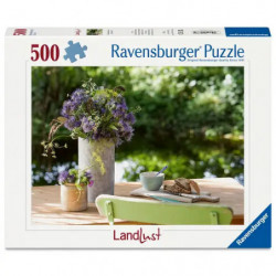 Ravensburger Puzzle 12001633 - Landlust Blumengruß am Gartentisch - 500 Teile Landlust Puzzle für Kinder und Erwachsen