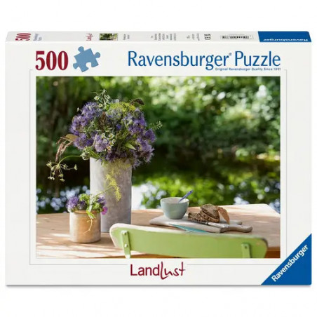 Ravensburger Puzzle 12001633 - Landlust Blumengruß am Gartentisch - 500 Teile Landlust Puzzle für Kinder und Erwachsen