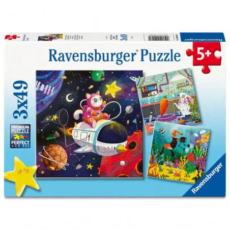 Ravensburger Puzzle - 12004048 Tierwissenschaftler - Puzzle für Kinder ab 5 Jahren, mit 3x49 Teilen