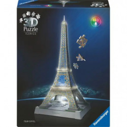 Ravensburger 3D Puzzle Iconics: 12008024 Eiffelturm - mit Licht - Das Wahrzeichen von Paris als detailgetreues und bel