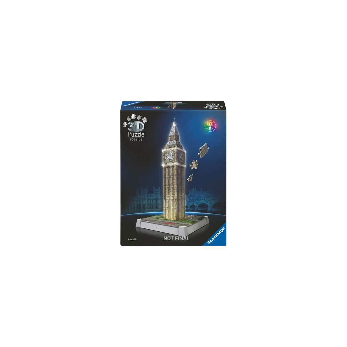 Ravensburger 3D Puzzle Iconics: 12008025 Big Ben - mit Licht - Das berühmte Wahrzeichen von London als detailgetreues