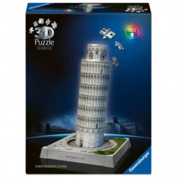 Ravensburger 3D Puzzle Iconics: 12008028 Turm von Pisa - mit Licht - Der wohl bekannteste schiefe Turm der Welt als de