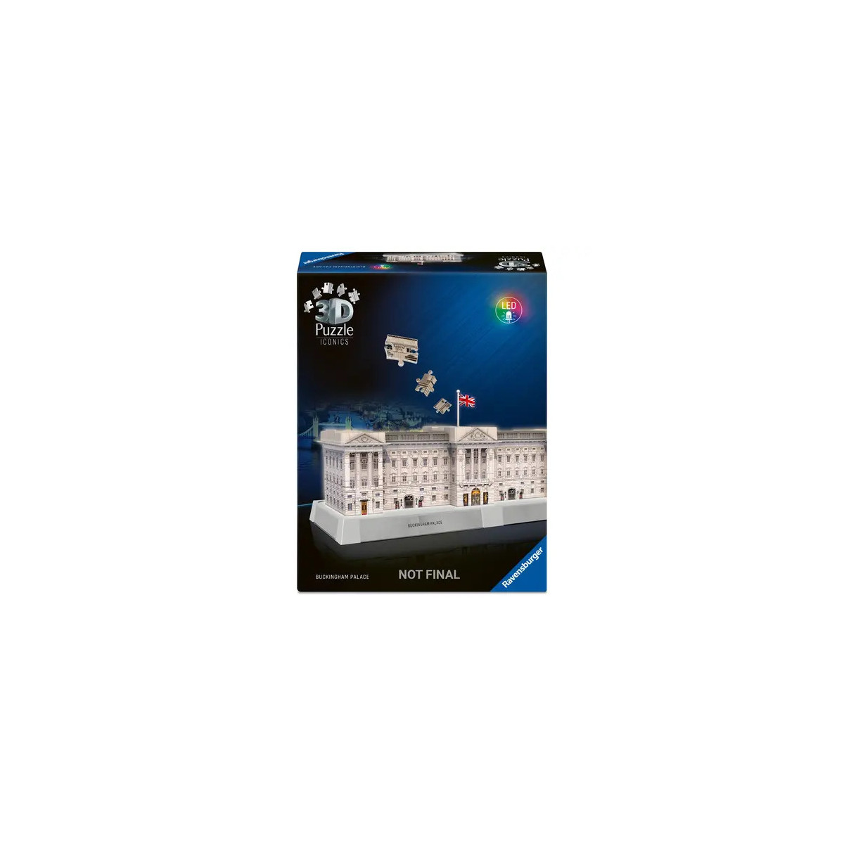 Ravensburger 3D Puzzle Iconics: 12008031 Buckingham Palace - mit Licht  - Der Sitz der britischen Royals als detailget