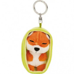 NICI - Schlüsselanhänger Sleeping Pets Fuchs 8cm Körbchen grün GREEN