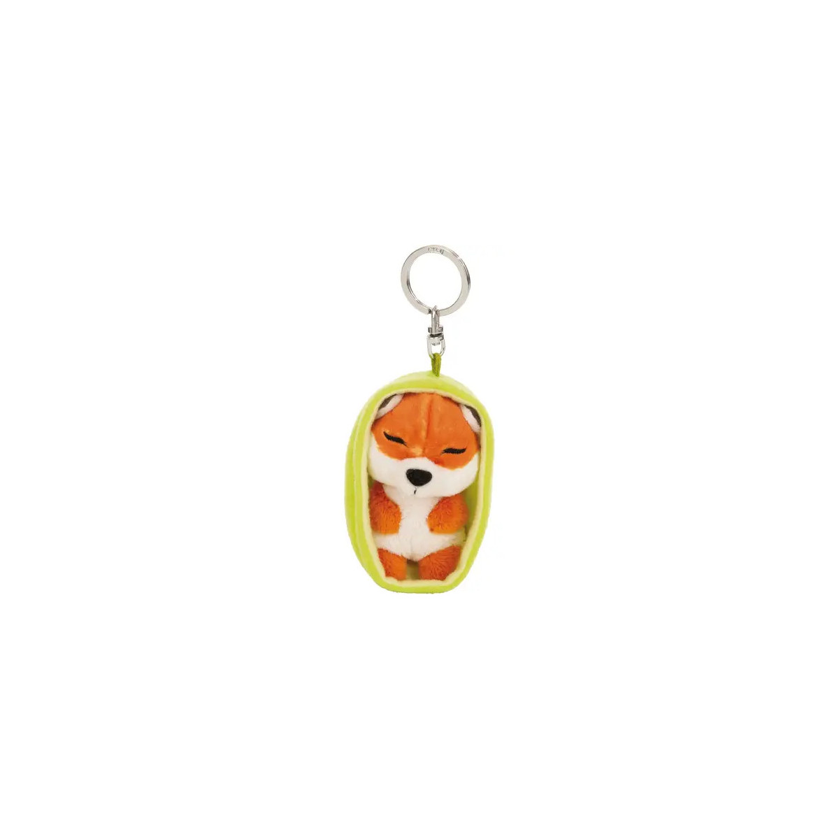 NICI - Schlüsselanhänger Sleeping Pets Fuchs 8cm Körbchen grün GREEN