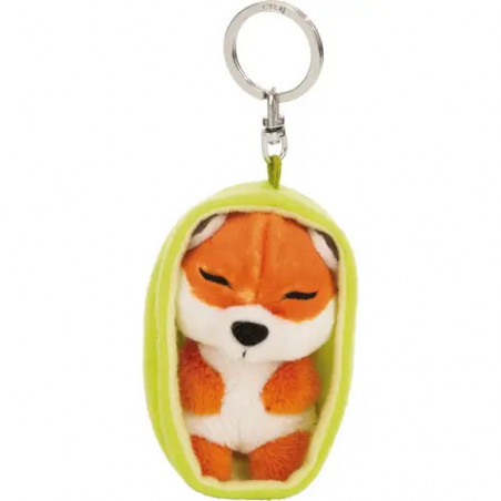 NICI - Schlüsselanhänger Sleeping Pets Fuchs 8cm Körbchen grün GREEN