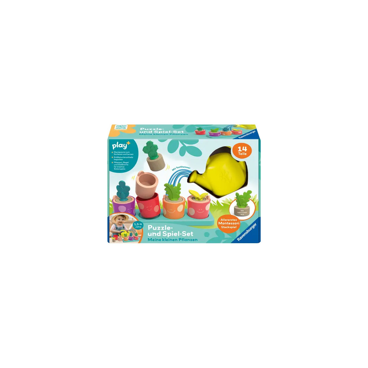 Ravensburger Play+ Puzzle-   Spiel-Set: Meine kleinen Pflanzen – Kinderpuzzle, Pretend Play Set, Montessori Puzzle Gar