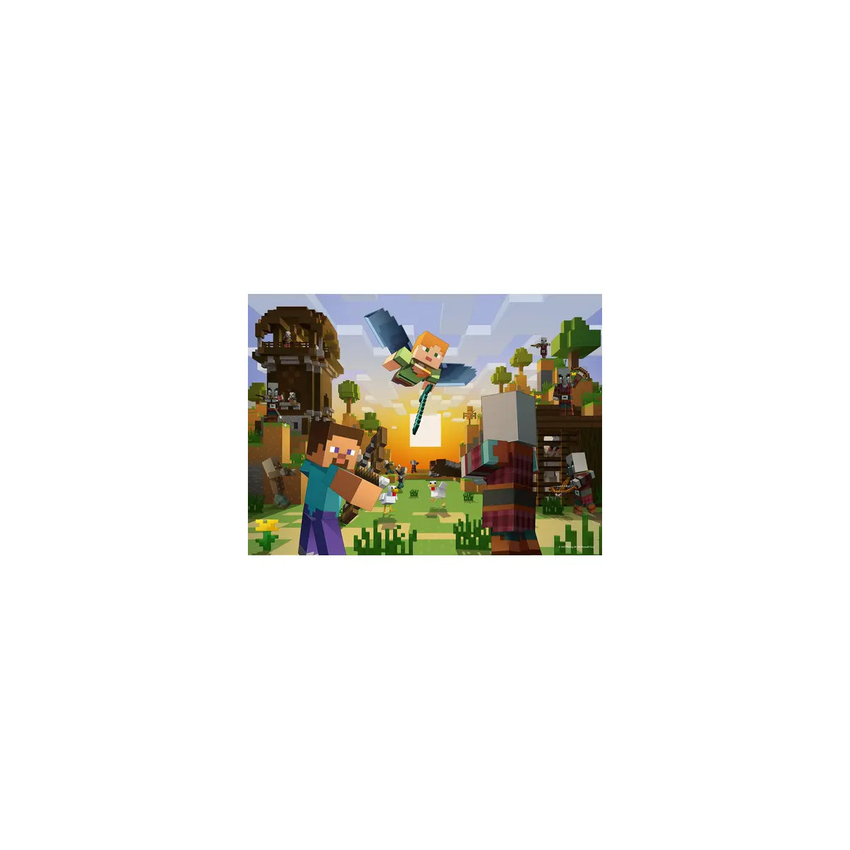 Ravensburger Kinderpuzzle - 12004177 Minecraft Baukunst und Abenteuer - Puzzle für Kinder ab 7 Jahren, mit 150 Teilen