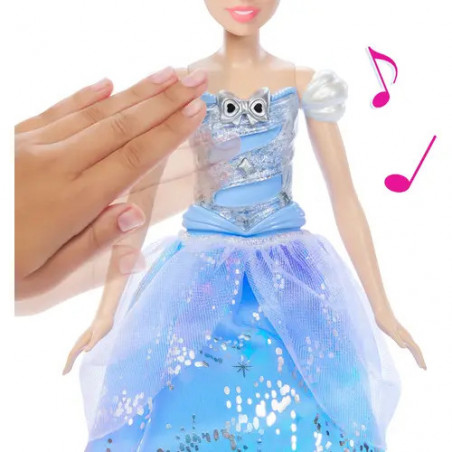 Disney Princess, Cinderella-Modepuppe im bezaubernden Ballkleid mit Licht und Geräuschen, vom Film inspiriert