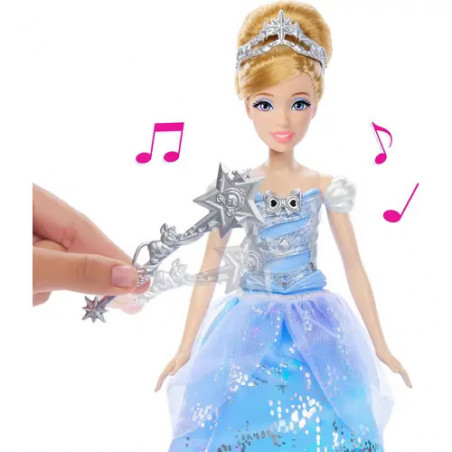 Disney Princess, Cinderella-Modepuppe im bezaubernden Ballkleid mit Licht und Geräuschen, vom Film inspiriert