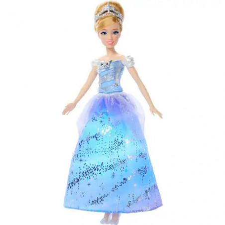 Disney Princess, Cinderella-Modepuppe im bezaubernden Ballkleid mit Licht und Geräuschen, vom Film inspiriert