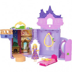 Mattel Disney Princess Rapunzel Storytime Stackers Puppenhaus mit kleiner Puppe, Pascal-Figur und 7 Zubehörteilen