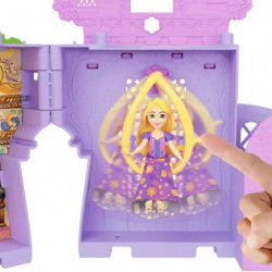 Mattel Disney Princess Rapunzel Storytime Stackers Puppenhaus mit kleiner Puppe, Pascal-Figur und 7 Zubehörteilen