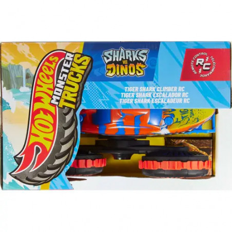 Hot Wheels Monster Trucks Tiger Shark Climber RC-Fahrzeug, batteriebetriebener Spielzeug-Truck mit Fernbedienung